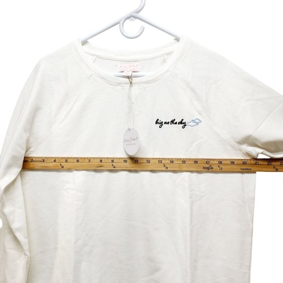 Lacey Chabert Collection White Big As The Sky Embroidered Sweatshirt Size M - Picture 11 of 11